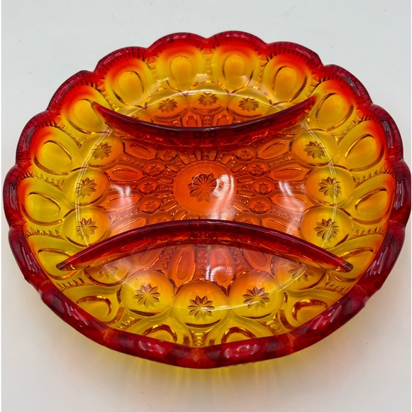 Vintage LE Smith Moon & Stars Divided Dish - Picture 3 of 7